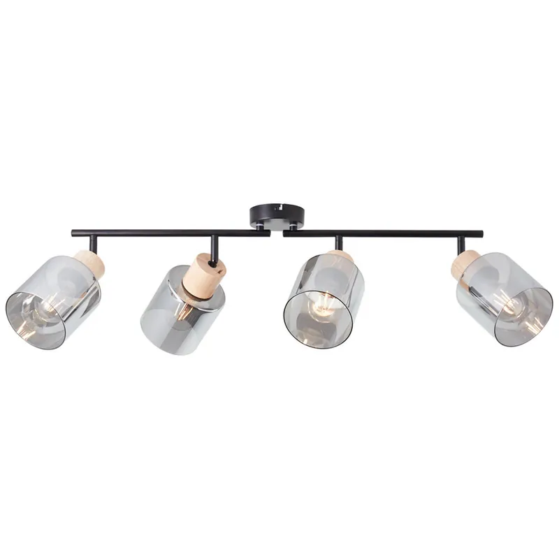 Angebot Deckenleuchte 23 x 11 x 73 cm Braun Glas Deckenlampe Modern Rauchglas Harmonisch