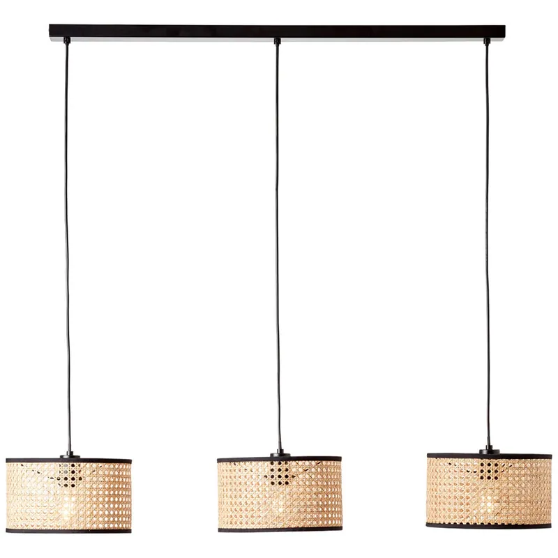 Echt Pendelleuchte 120 x 25 x 110 cm Beige Rattan Pendellampe Natürlich Boho Harmonisch