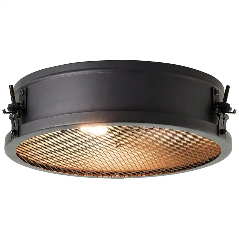 Deckenleuchte 9 x 34 cm Gold Metall Deckenlampe Rund Vintage Industrial Harmonisch Geprüft