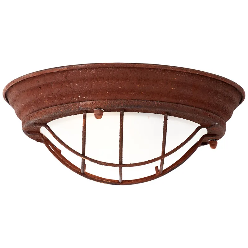 Deckenleuchte 10 x 29 cm Braun Metall Deckenlampe Rund Vintage Industrial Harmonisch Neue Ware