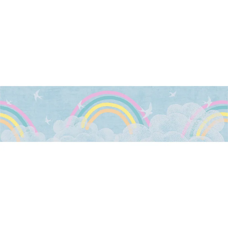 Bordüre 771451 Bunt Blau Uni Lilly & Luis Wolken A.S. Création Neu
