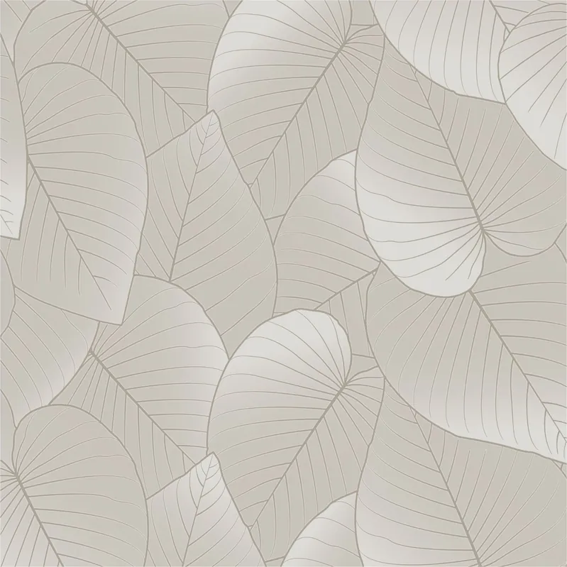 Begrenztes Angebot Vliestapete B21207 Botanique Grau Blätter Vlies 0.53 x 10.05 m Ugépa