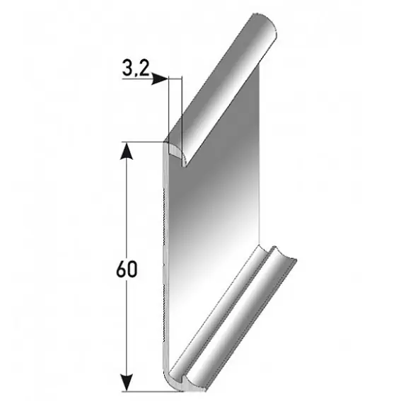 PROVISTON Sockelleiste Metall 10 x 60 x 2500 mm Aluminium Einklebe Fußleiste Wasserfest Highlight