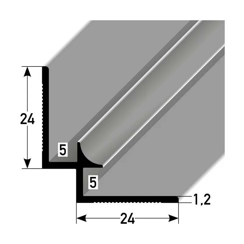 Abverkauf PROVISTON Eckschutzprofil Innen 22.5 x 22.5 x 2700 mm Aluminium Innenecke Ungebohrt