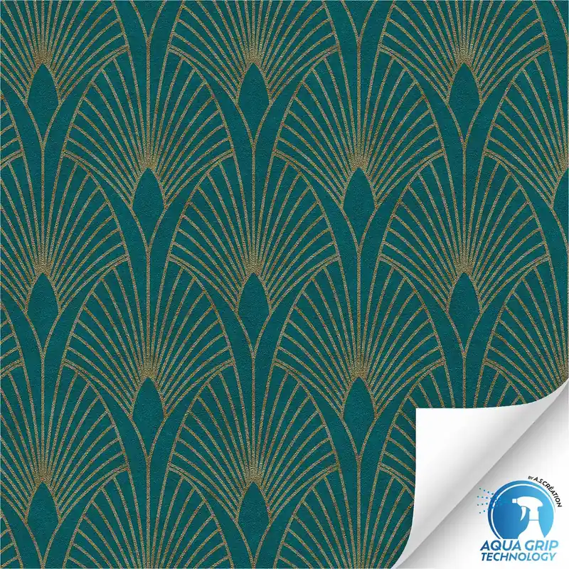Vliestapete 784931 WOW vorgekleistert Art Deco Blau A.S. Création Nur Heute