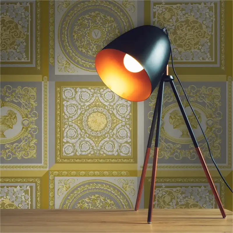 Jetzt Bestellen Tapete Versace Barock M1-No.11535 | Vliestapete Design | Gold | Silber | Floral | Ranken | Medusa