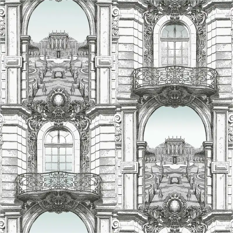 Tadessi Fototapete Gebäude M1-No.11672 Digitaldruck Tapete Weiß Schwarz - Wohnzimmer Schlafzimmer Nur Für Kurze Zeit
