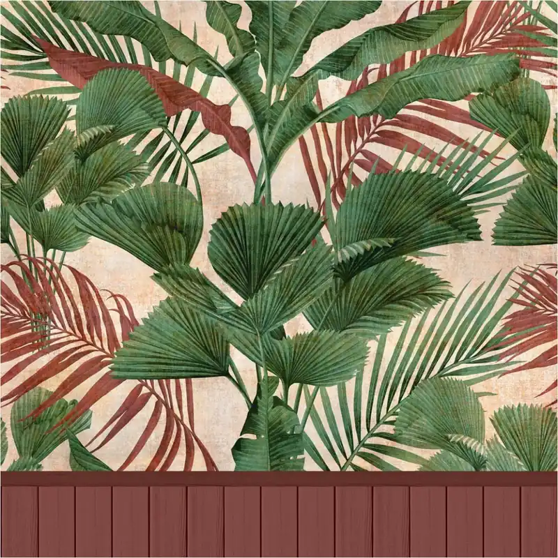 Saisonangebot Tadessi Fototapete Wandpaneele M1-No.11693 Digitaldruck Tapete Grün Rot - Floral Wohnzimmer