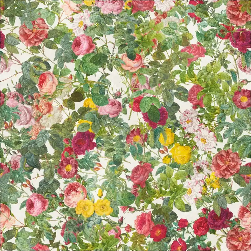 Zertifiziert Tadessi Fototapete Floral M1-No.11747 Digitaldruck Tapete Grün Rosa - Blumenwand Wohnzimmer Küche