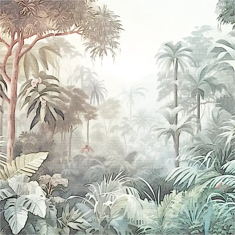 Abverkauf Tadessi Fototapete Dschungel M1-No.11781 Digitaldruck Tapete Bunt Braun - Blätter Wohnzimmer