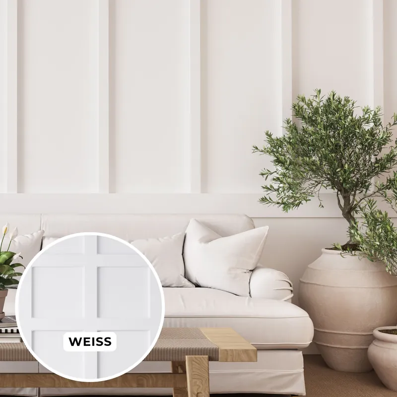 Ausverkauf Holzleisten 6er Set 8.5 x 62.5 x 1180 mm MDF Weiß foliert Wandleisten Holz überstreichbar | Neuhofer
