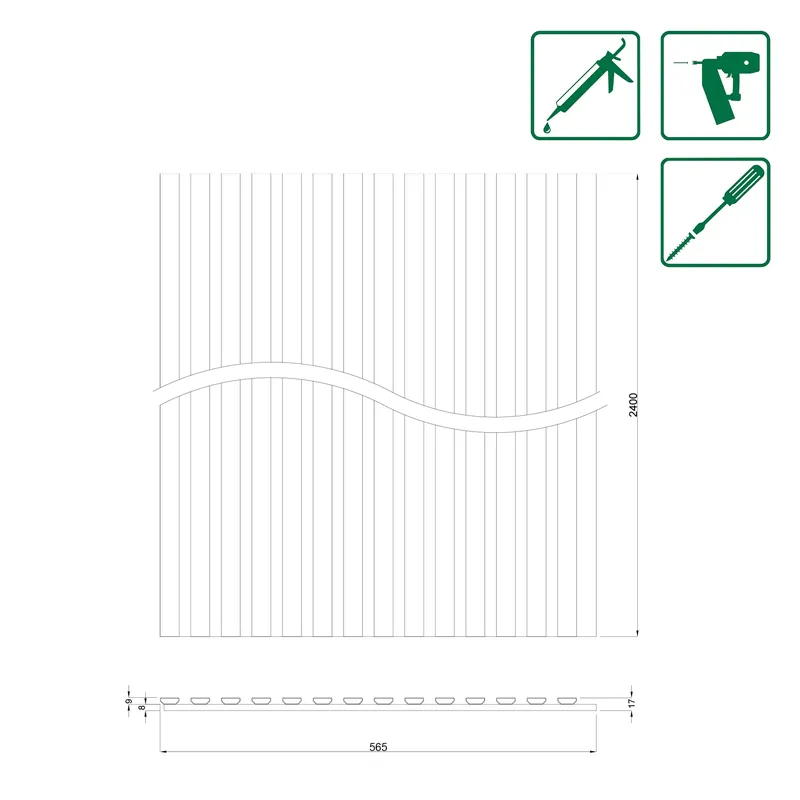 Schnäppchen Outdoor Akustik Paneele 565 x 17 x 2400 mm Alu Feuchtraumpaneele Bronze Außenpaneele Lammellenoptik