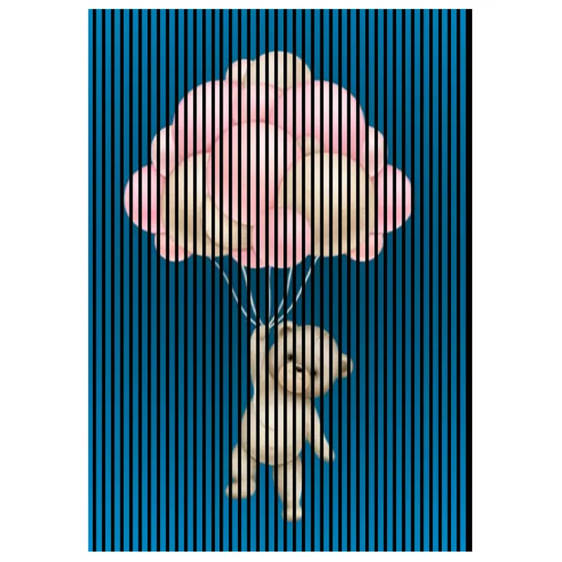 Akustikpaneele mit Digitaldruck Teddy Ballons Wandpaneele Blau Rosa in versch. Größen Garantierte Lieferung