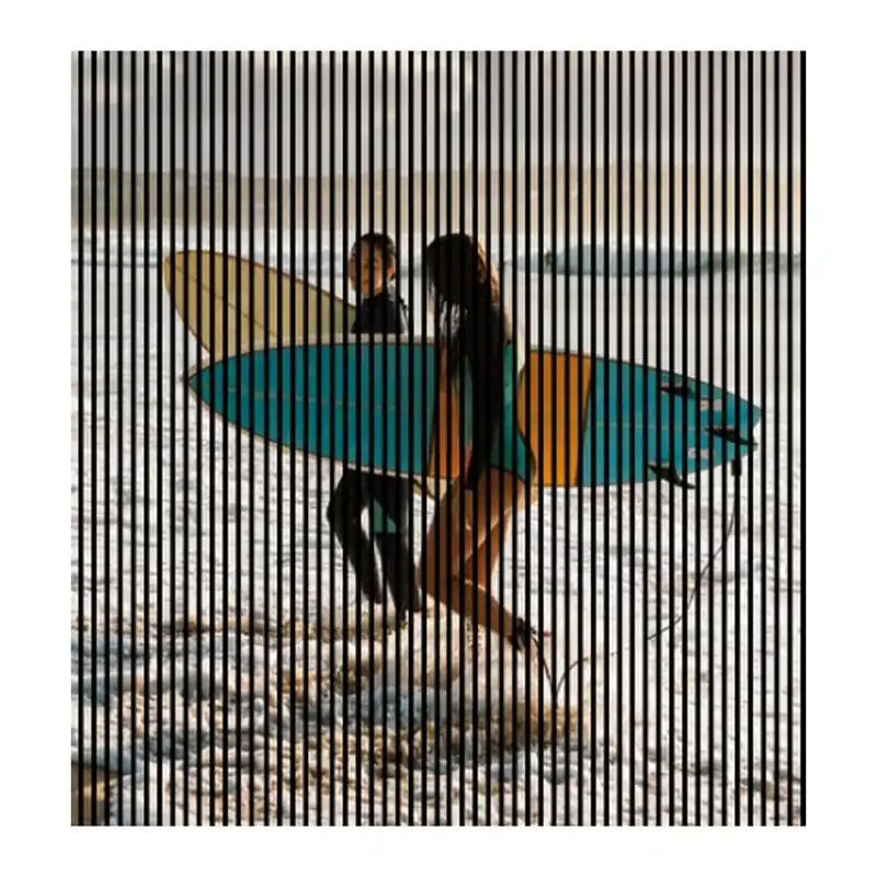 Echt Akustikpaneele mit Digitaldruck Strand Surfer Meer Wandpaneele Beige Türkis in versch. Größen