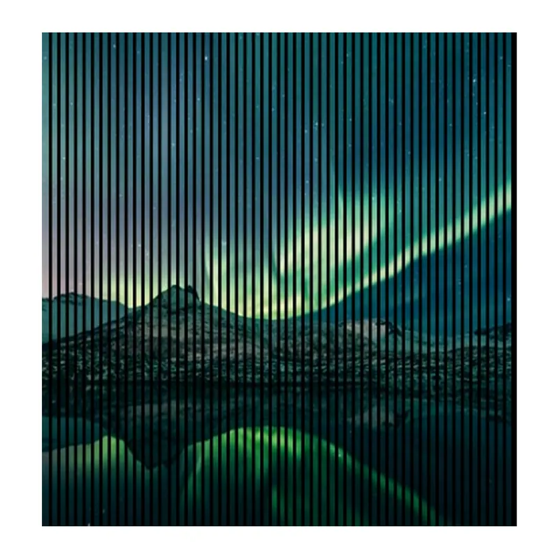 Sonderaktion Akustikpaneele mit Digitaldruck Nordlichter Wasser Berge Wandpaneele Grün Blau in versch. Größen