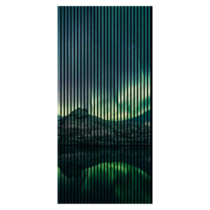 Sichere Zahlung Akustikpaneele mit Digitaldruck Nordlichter Wasser Berge Wandpaneele Grün Blau in versch. Größen