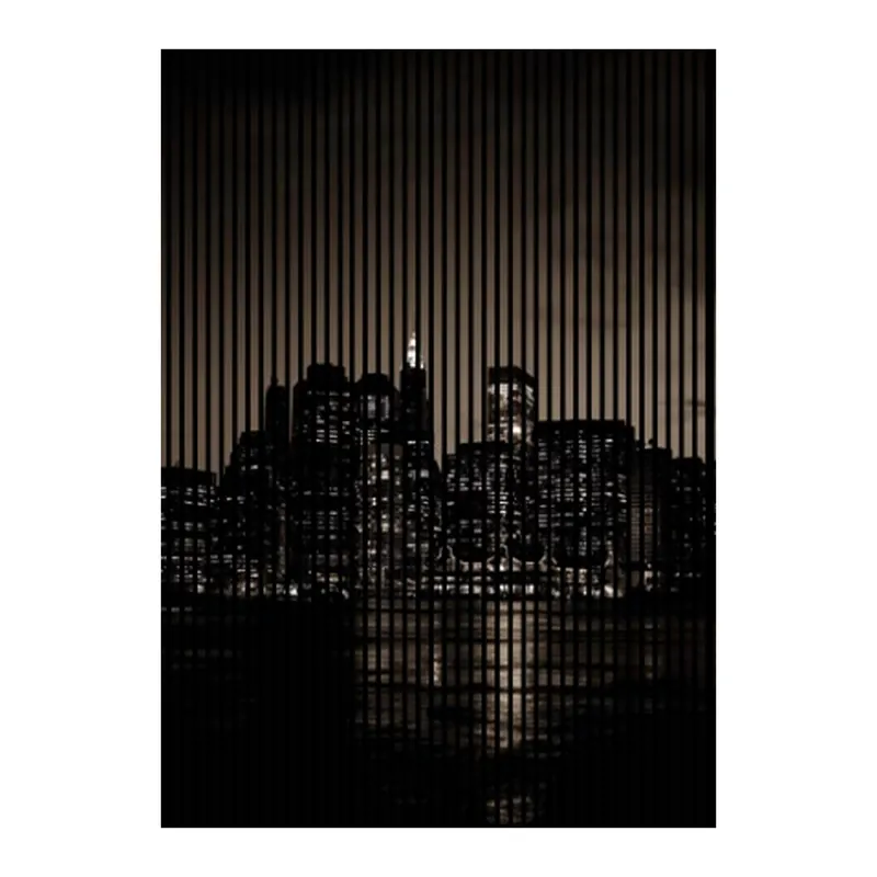Akustikpaneele mit Digitaldruck New York Skyline Nacht Wandpaneele Schwarz in versch. Größen Ausverkauf