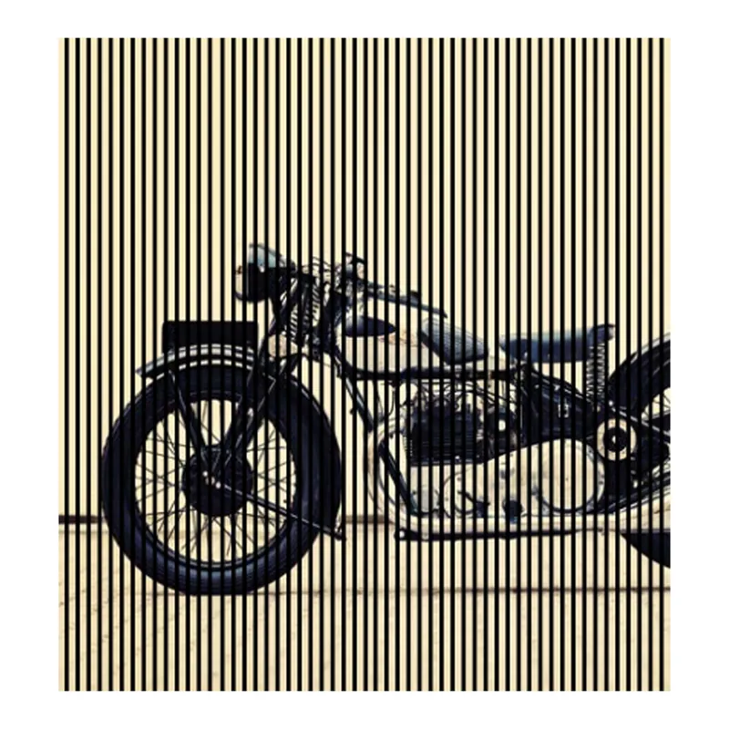 Akustikpaneele mit Digitaldruck Motorrad Wandpaneele Creme Schwarz in versch. Größen Abverkauf