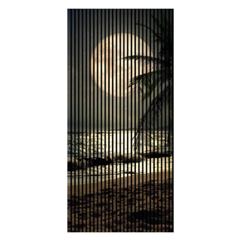 Jetzt Bestellen Akustikpaneele mit Digitaldruck Mond Strand Palme Wandpaneele Schwarz Braun Gelb in versch. Größen