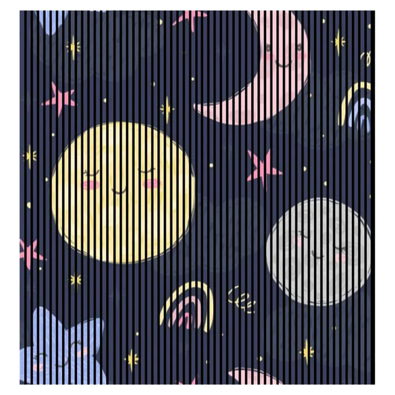 Preisreduziert Akustikpaneele mit Digitaldruck Mond Nacht Sterne Wandpaneele Dunkelblau Gelb in versch. Größen