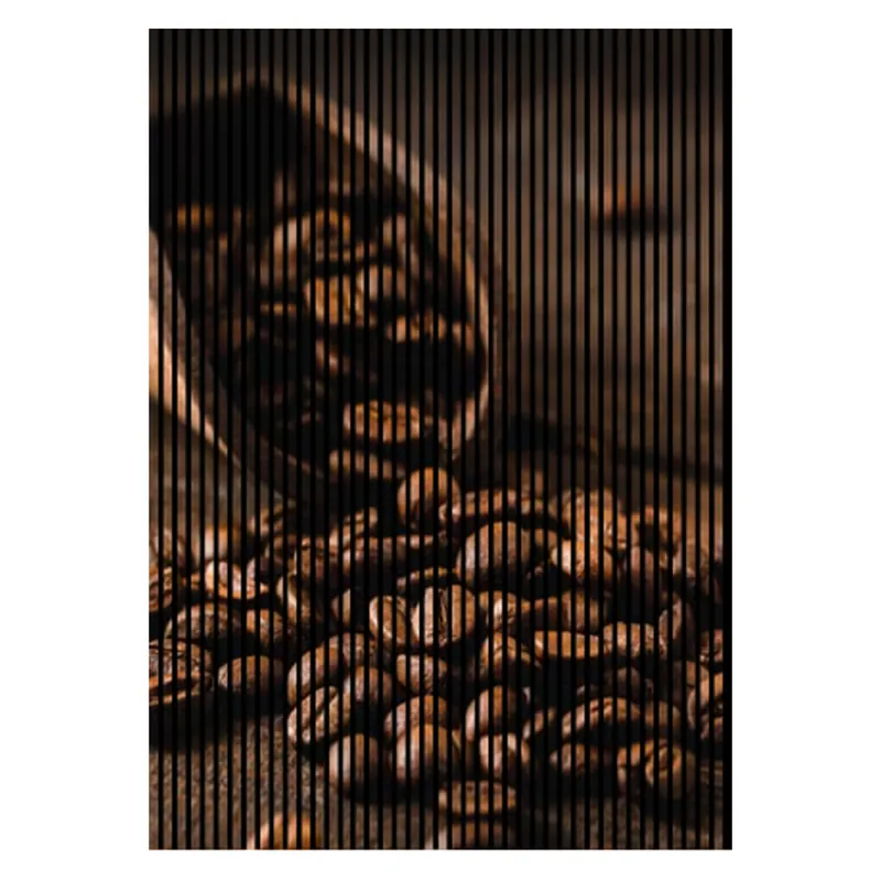 Aktuell Akustikpaneele mit Digitaldruck Kaffeebohnen Kaffeeschaufel Wandpaneele Braun in versch. Größen