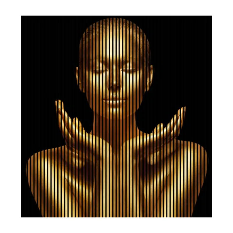 Akustikpaneele mit Digitaldruck Mensch Statue Wandpaneele Schwarz Gold in versch. Größen Begrenztes Angebot