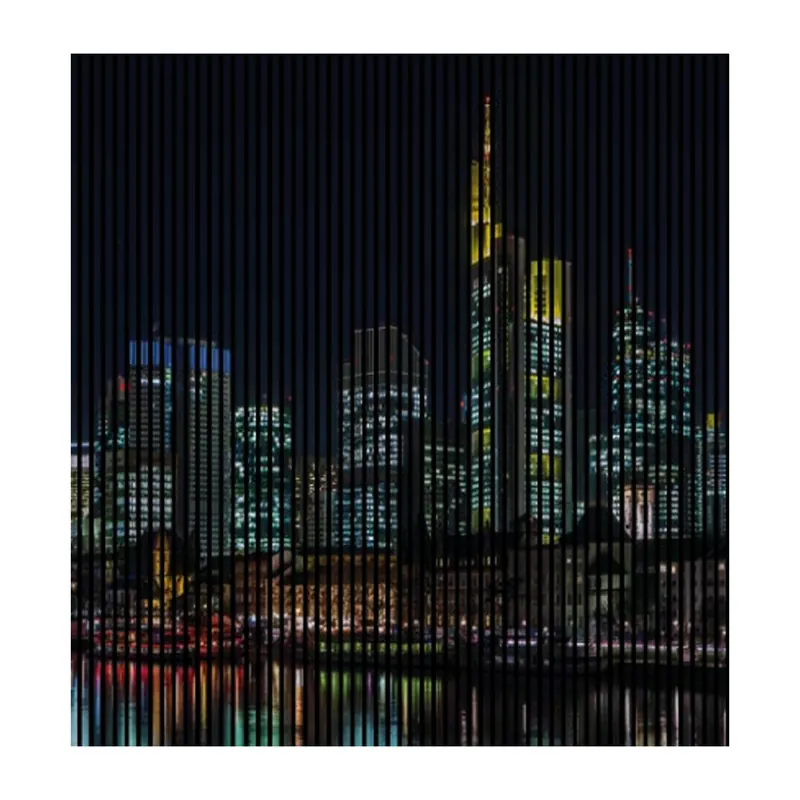 Akustikpaneele mit Digitaldruck Frankfurt Skyline Nacht Wandpaneele Schwarz in versch. Größen Neu