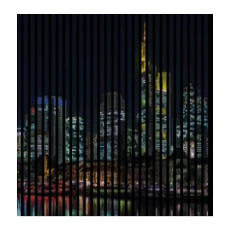 Saisonangebot Akustikpaneele mit Digitaldruck Frankfurt Skyline Nacht Wandpaneele Schwarz in versch. Größen