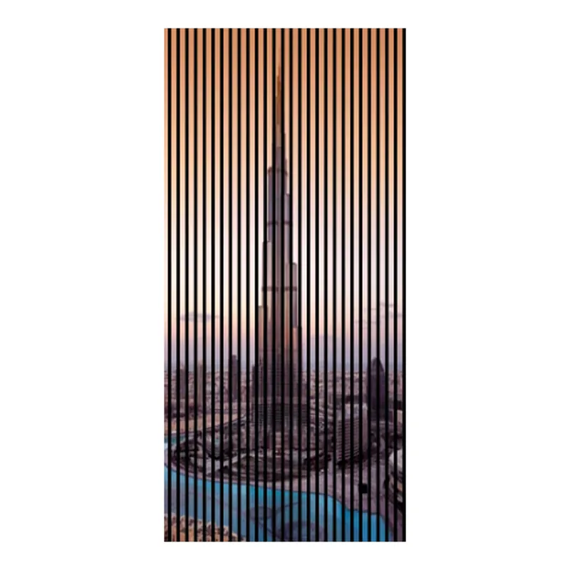 Akustikpaneele mit Digitaldruck Dubai Hochhaus Wandpaneele Orange Garu in versch. Größen Abverkauf