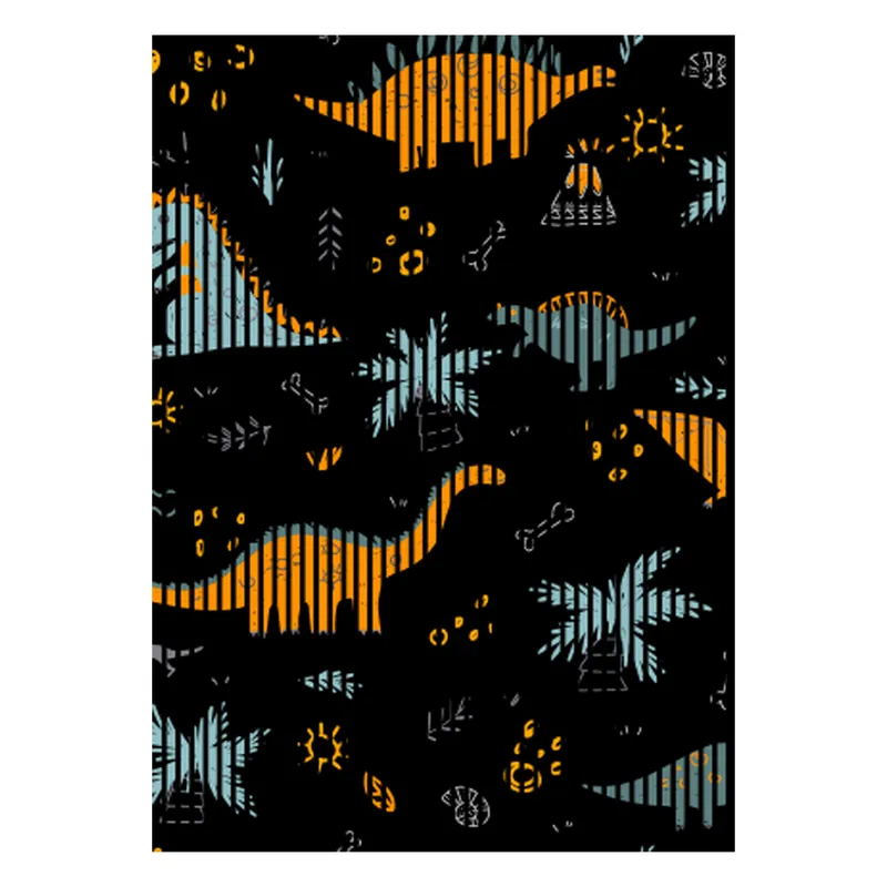 Jetzt Bestellen Akustikpaneele mit Digitaldruck Dinosaurier Wandpaneele Schwarz Orange in versch. Größen