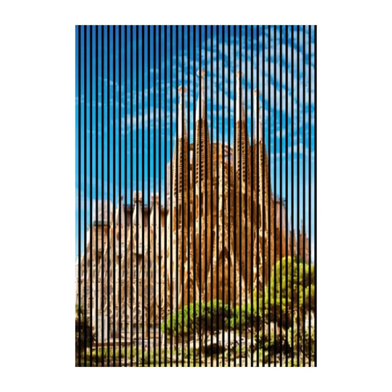 Top-Seller Akustikpaneele mit Digitaldruck Barcelona Kirche Wandpaneele Blau Braun in versch. Größen
