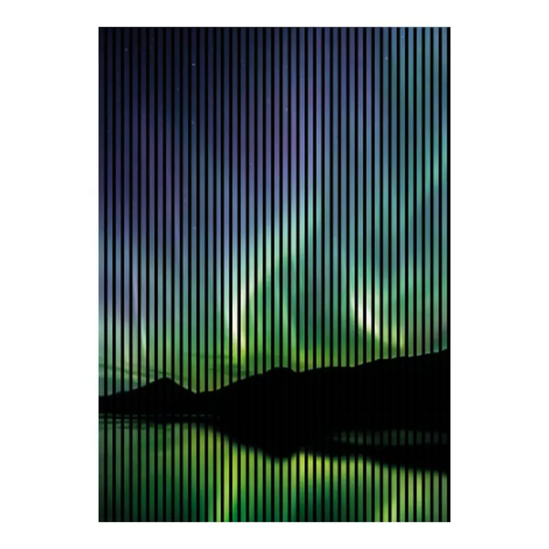 Akustikpaneele mit Digitaldruck Nordlichter Wasser Berge Wandpaneele Grün Lila in versch. Größen Echt