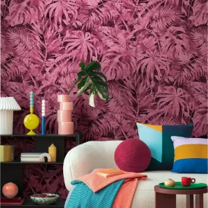 Direktkauf Fototapete 791458 Pink Dschungel Palmenblätter CosmoLiving by Cosmopolitan A.S. Creation