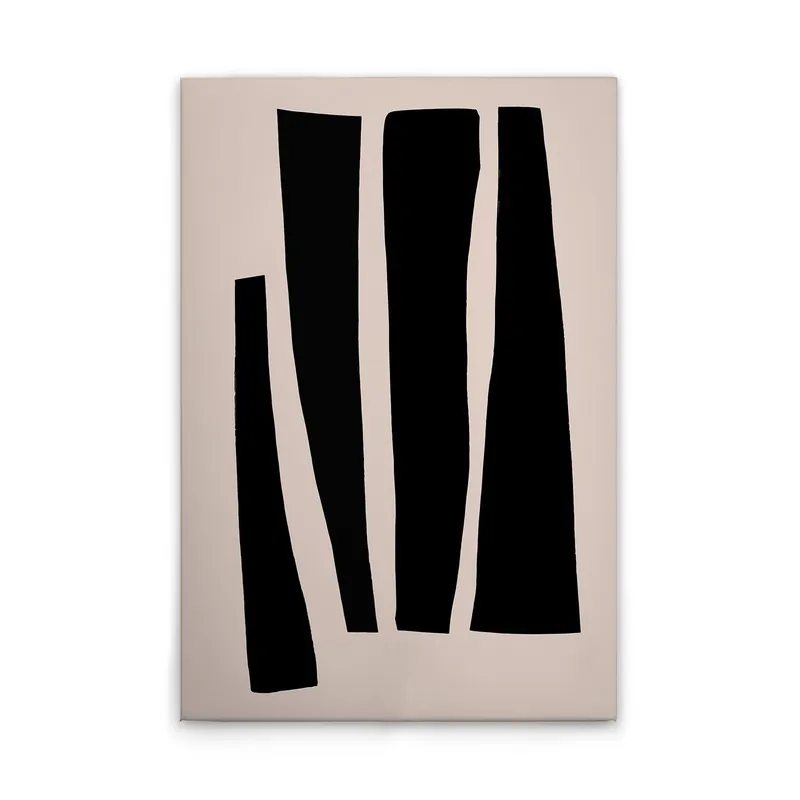 Bestseller Tadessi Leinwandbild Minimalistisch Schwarz Beige - 60 x 90 cm - M1-No.51526 - Keilrahmen Wandbild