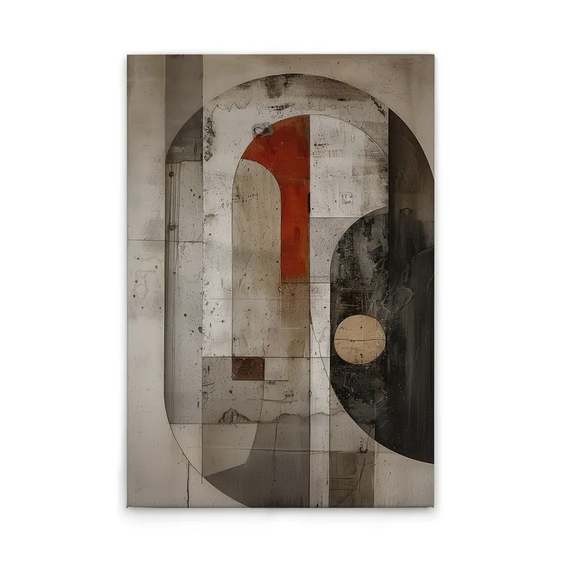 Beliebt Tadessi Leinwandbild Abstrakte Formen - 80 x 120 cm - M1-No.52126 - Keilrahmen in Beige Schwarz