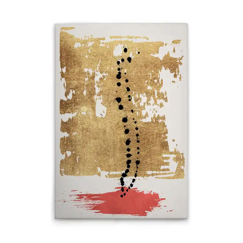 Nur Heute Tadessi Leinwandbild Abstrakt Gold Schwarz - 60 x 90 cm - M1-No.50725 - Keilrahmen in Gold Creme