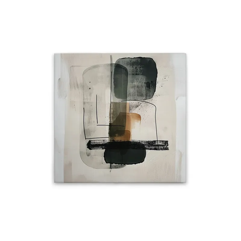 Direktkauf Tadessi Leinwandbild Abstrakte Kunst Modern - 40 x 40 cm - M1-No.52151 - Keilrahmen in Beige Grau