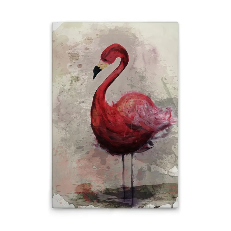 Tadessi Leinwandbild Flamingo Aquarell - 80 x 120 cm - M1-No.50793 - Keilrahmen in Creme Beige Solange Der Vorrat Reicht
