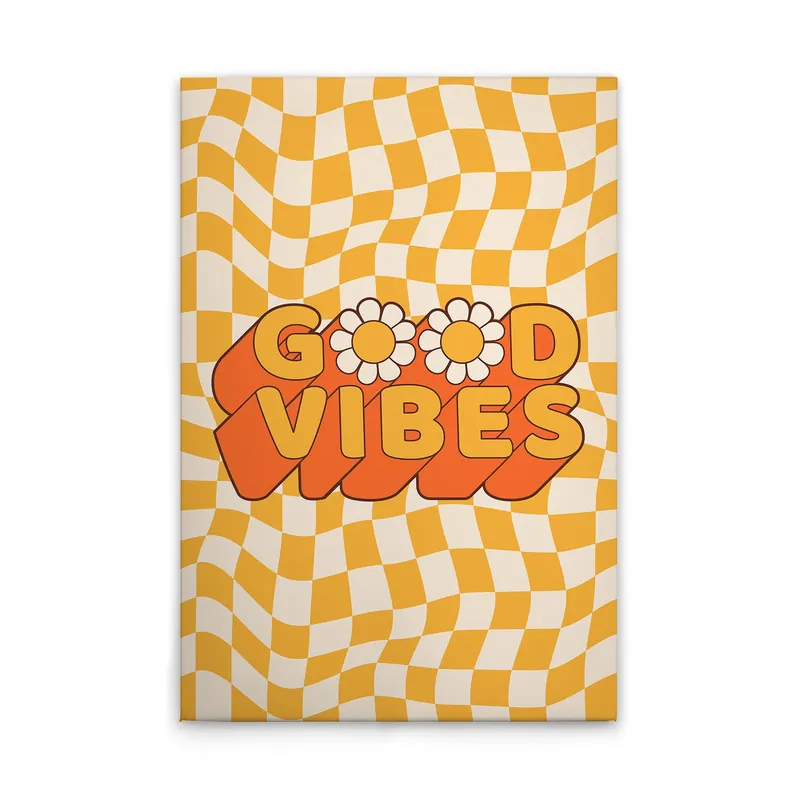 Abverkauf Tadessi Leinwandbild Buntes Retro Bild "Good Vibes" - 80 x 120 cm - M1-No.51637 - Keilrahmen