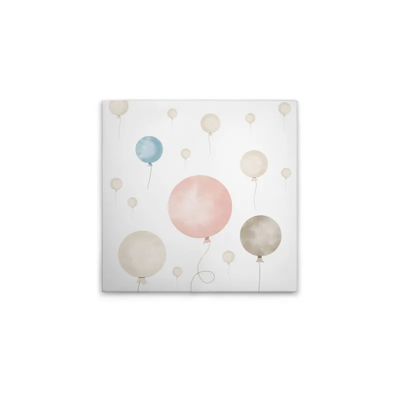 Sale Tadessi Leinwandbild Ballons Rosa Blau Beige - 30 x 30 cm - M1-No.50579 - Keilrahmen in Beige Blau