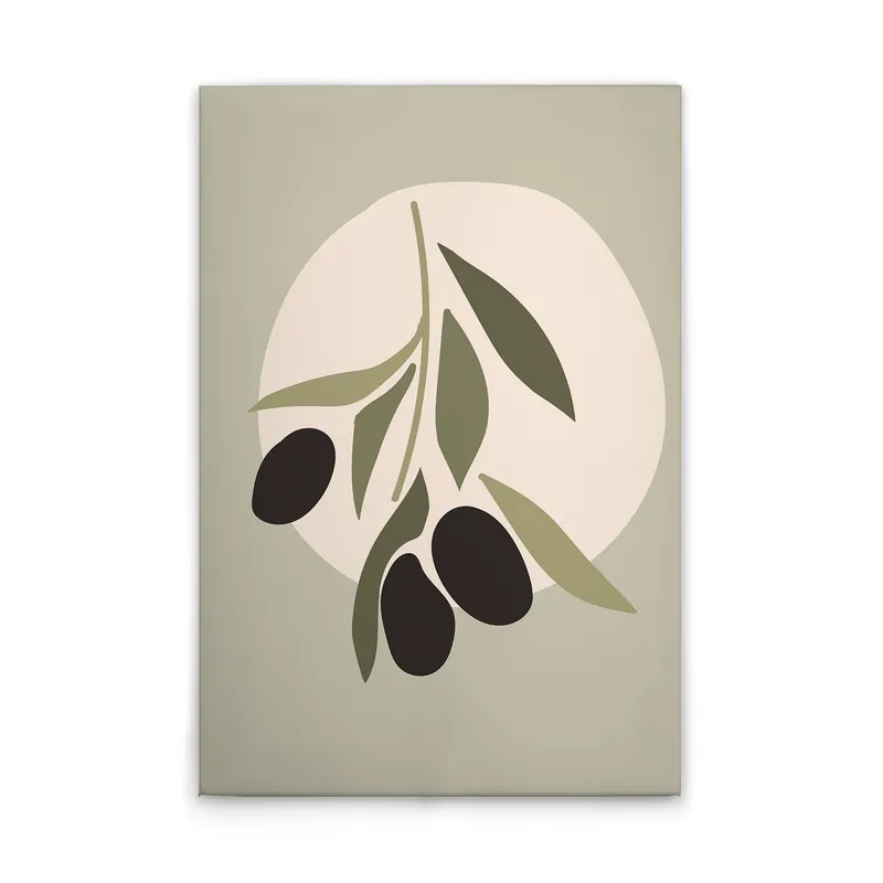 Wochenendangebot Tadessi Leinwandbild Oliven Modern - 30 x 45 cm - M1-No.51443 - Keilrahmen in Grün Creme