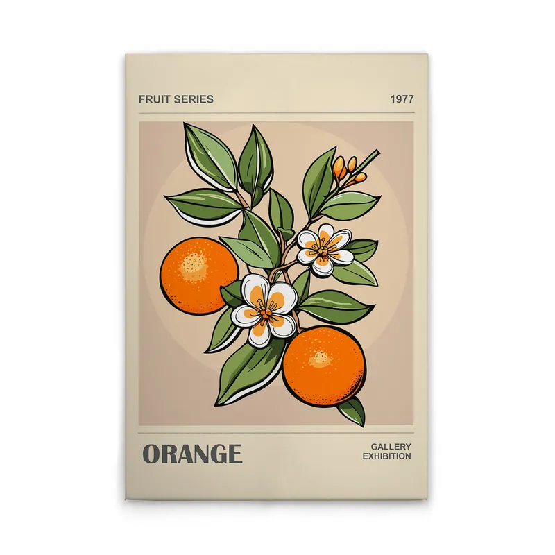 Direkt Vom Hersteller Tadessi Leinwandbild Blechschild Retro Look Orangen - 50 x 75 cm - M1-No.51775 - Keilrahmen Wandbild