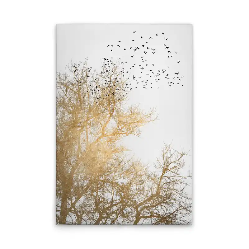 Tadessi Leinwandbild Baumkrone Weiß Gold - 60 x 90 cm - M1-No.50673 - Keilrahmen in Creme Gold Bestpreis
