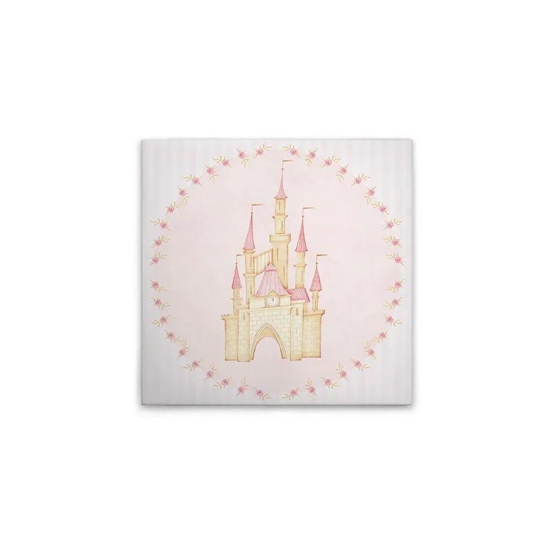 Bestpreis Tadessi Leinwandbild Prinzessinnen Schloss - 30 x 30 cm - M1-No.50631 - Keilrahmen in Beige Gelb