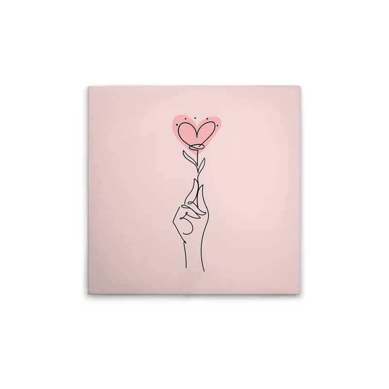 Tadessi Leinwandbild Oneliner Herzen mit Hand - 50 x 50 cm - M1-No.51596 - Keilrahmen Abverkauf