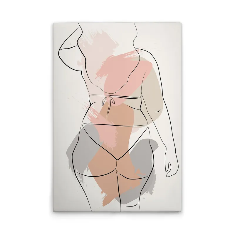 Tadessi Leinwandbild Bodyline Positivity - 50 x 75 cm - M1-No.51680 - Keilrahmen in Weiß Schwarz Begrenztes Angebot