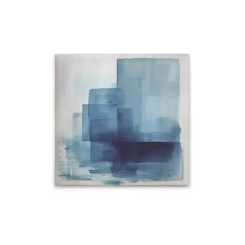 Tadessi Leinwandbild Aquarell Gemälde - 50 x 50 cm - M1-No.52110 - Keilrahmen in Weiß Blau Heißes Angebot