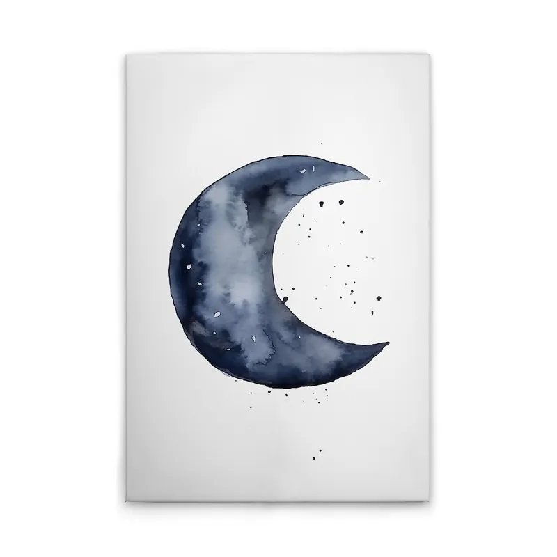 Tadessi Leinwandbild Blaue Mondsichel - 80 x 120 cm - M1-No.52218 - Keilrahmen in Weiß Blau Jetzt Kaufen