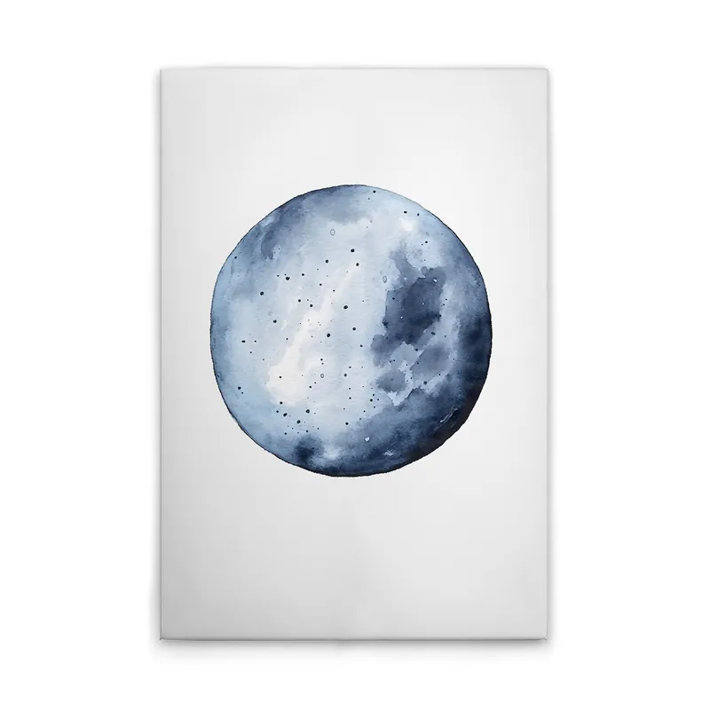 Highlight Tadessi Leinwandbild Blauer Mond - 30 x 45 cm - M1-No.52204 - Keilrahmen in Weiß Blau