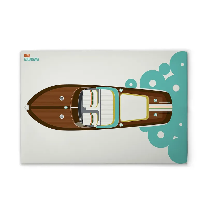 Neu Im Sortiment Tadessi Leinwandbild Retro Boot Pop Art - 45 x 30 cm - M1-No.51236 - Keilrahmen in Creme Braun
